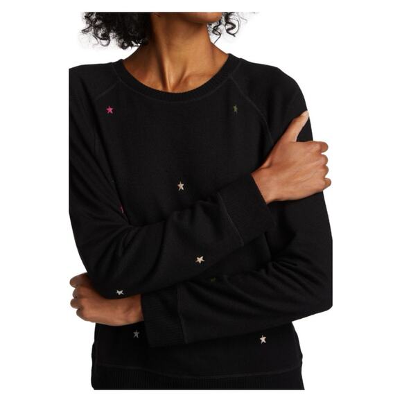 Rails Jet Black Star Embroidered Theo Sweater Sz.M NWT - Picture 3 of 16